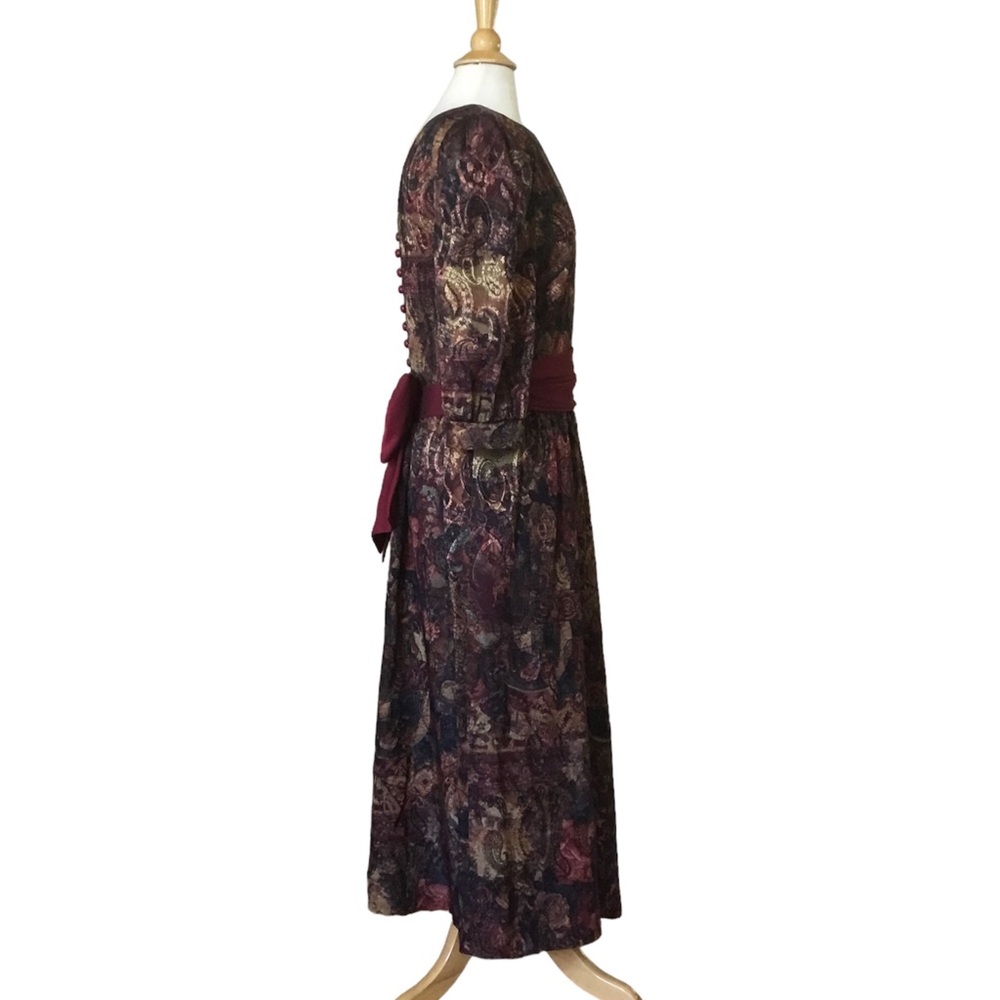 RARE Vintage 80’s Lanz Originals Floral Paisley Cottagecore Maxi Dress - Picture 3 of 15